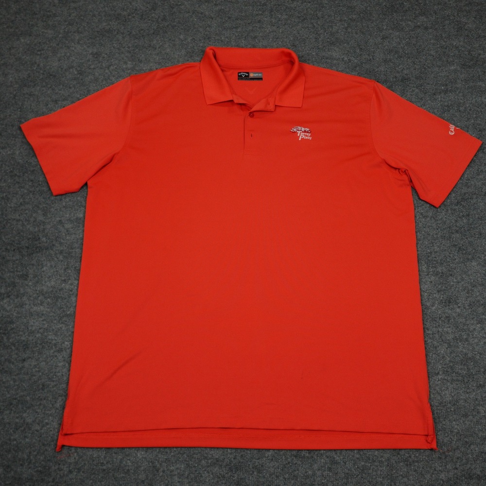 Callaway Polo Shirt Mens XXL Orange Torrey Pines Opti-Dri Stretch Golf Short Slv